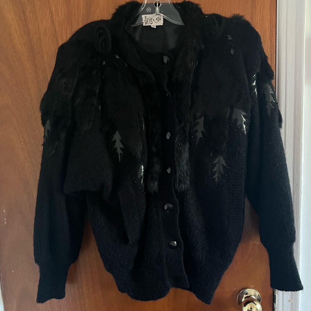 Vintage Black Women's Sweater Cardigan